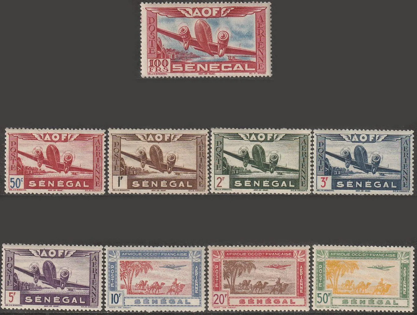 Сенегал 1942 Самолеты. Авиапочта (Французская колониальная администрация).