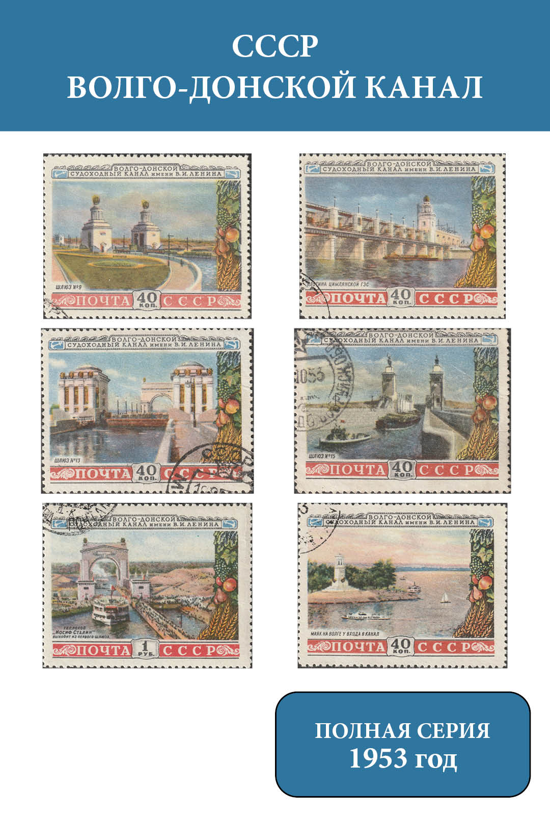 СССР 1953 Коммуникации. Волго-Донской канал